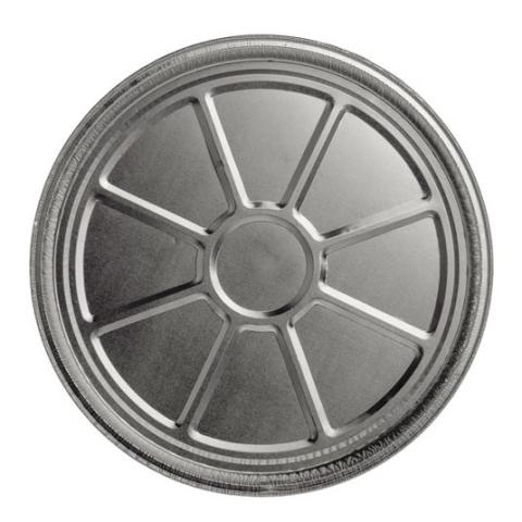 Embalagem circular de alumínio com borda ondulada Ø220x13 mm - A 500 (vista da planta)